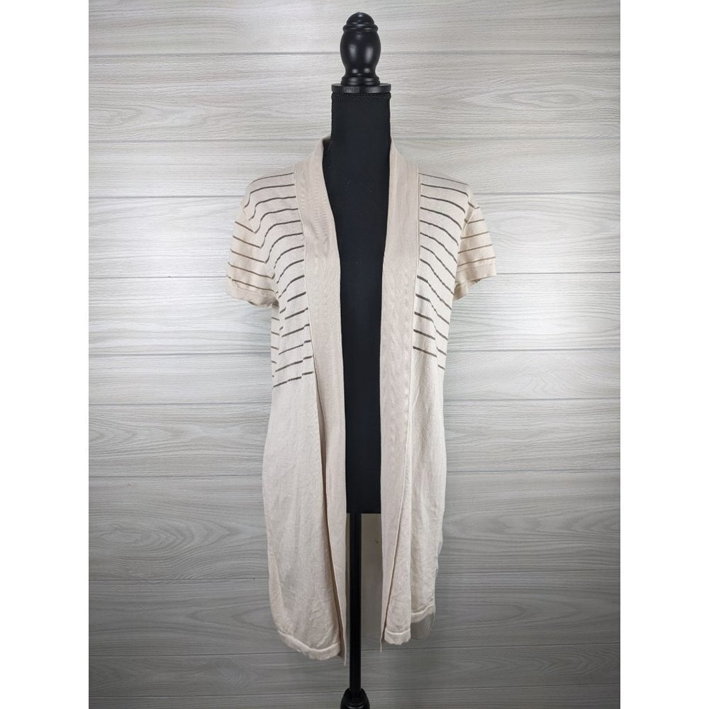 August Silk Knit Cropped Long Sheer Cardigan